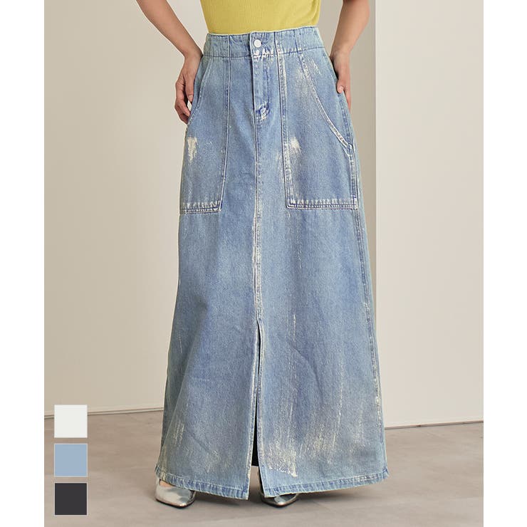 箔加工デニムベイカースカート【miette ミエット】 | titivate | 詳細画像1 