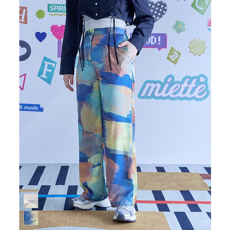 プリントワイドパンツ【miette ミエット】 | titivate | 詳細画像1 