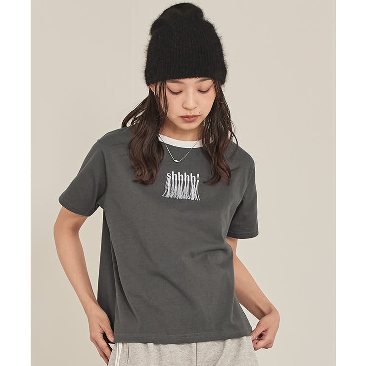 フリンジロゴ刺繍Tシャツ【miette ミエット】 | titivate | 詳細画像11 