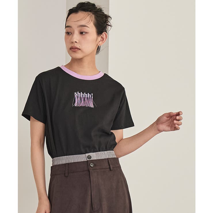 フリンジロゴ刺繍Tシャツ【miette ミエット】 | titivate | 詳細画像18 