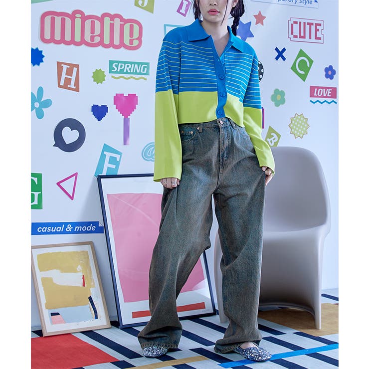 襟付きボーダーニットカーディガン【miette ミエット】 | titivate | 詳細画像15 