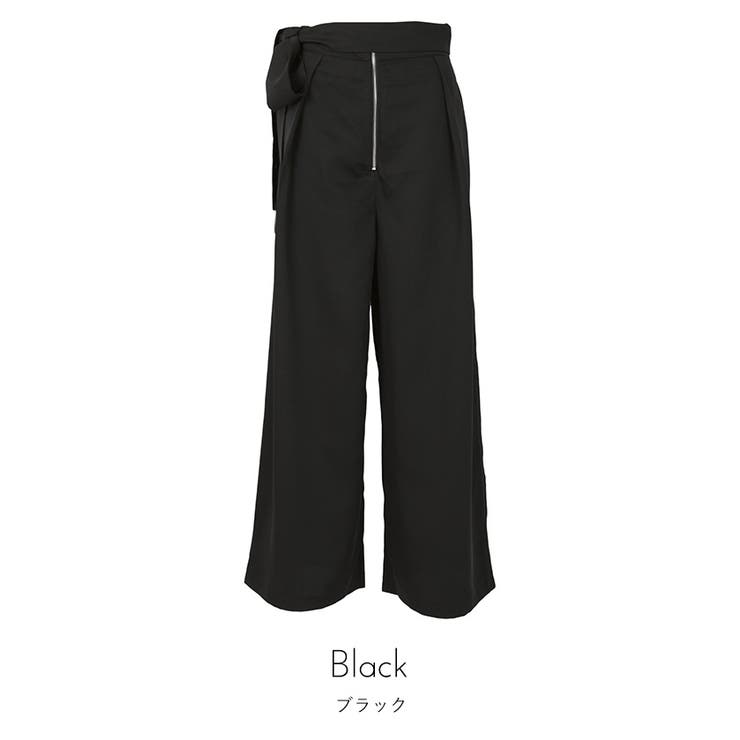 サイドリボンフロントジップワイドパンツ【miette ミエット】 | titivate | 詳細画像2 