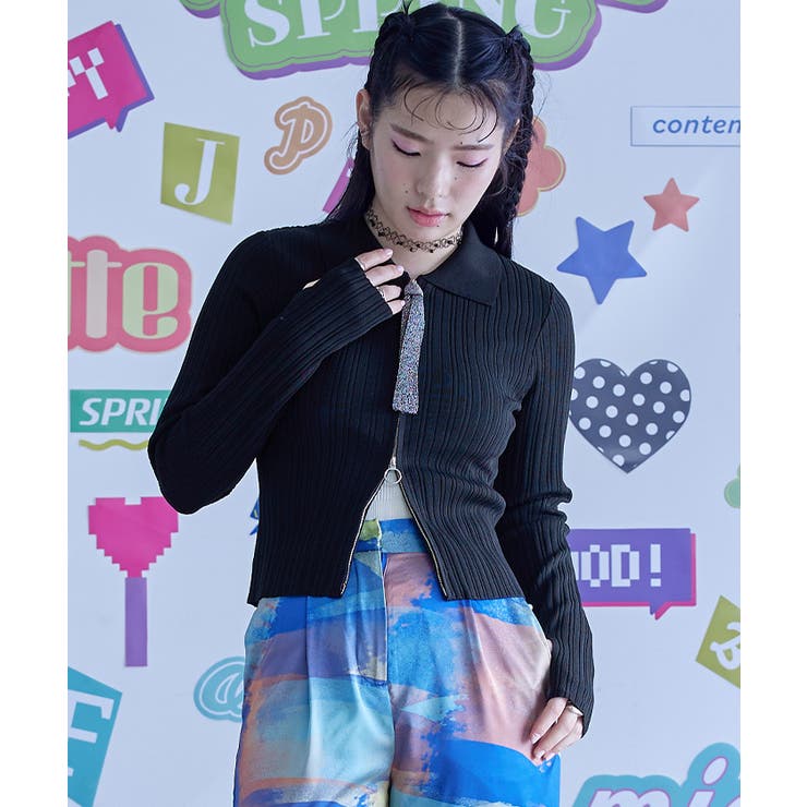 ランダムリブダブルジップカーディガン【miette ミエット】 | titivate | 詳細画像8 