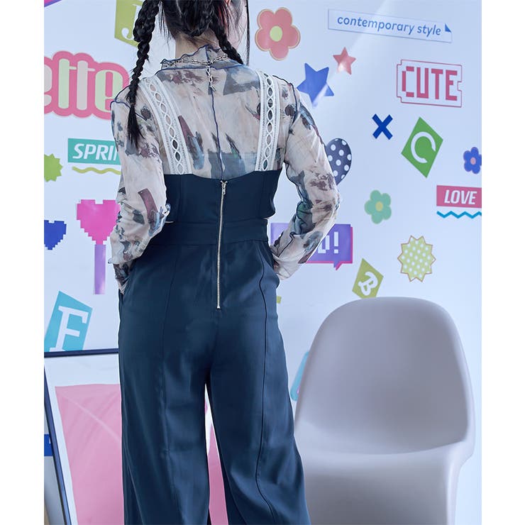 ショルダーレースオールインワン【miette ミエット】[品番