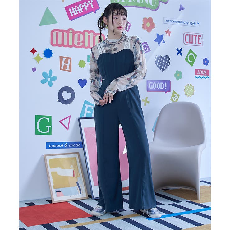 ショルダーレースオールインワン【miette ミエット】[品番