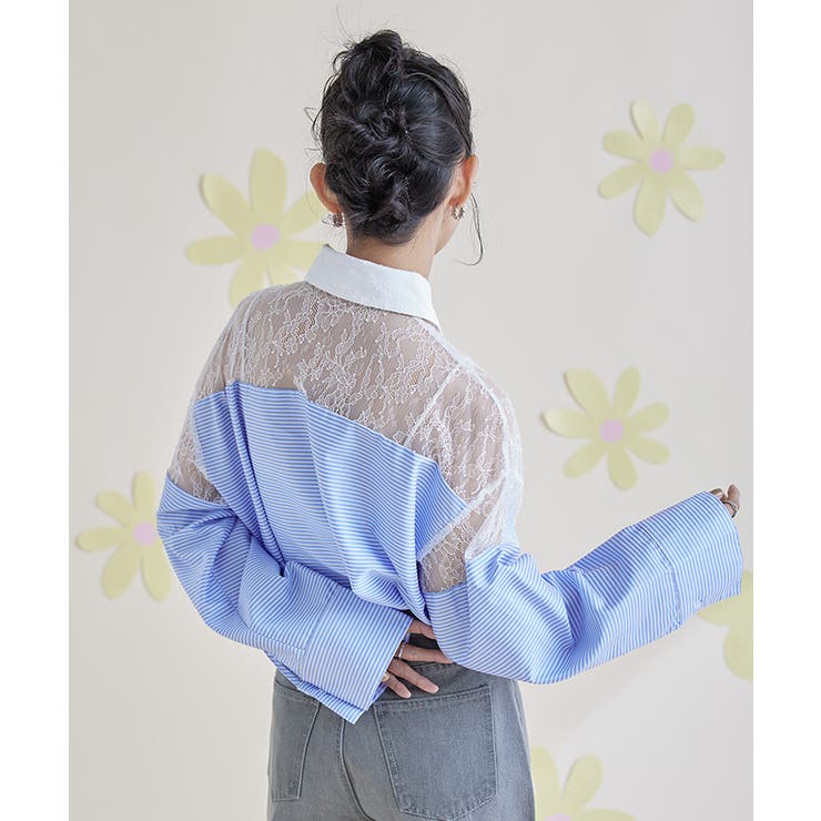 レース切替ボーダーシャツ【miette ミエット】 | titivate | 詳細画像11 