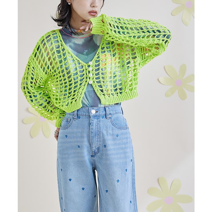 パールボタンメッシュ編みカーディガン【miette ミエット】 | titivate | 詳細画像10 