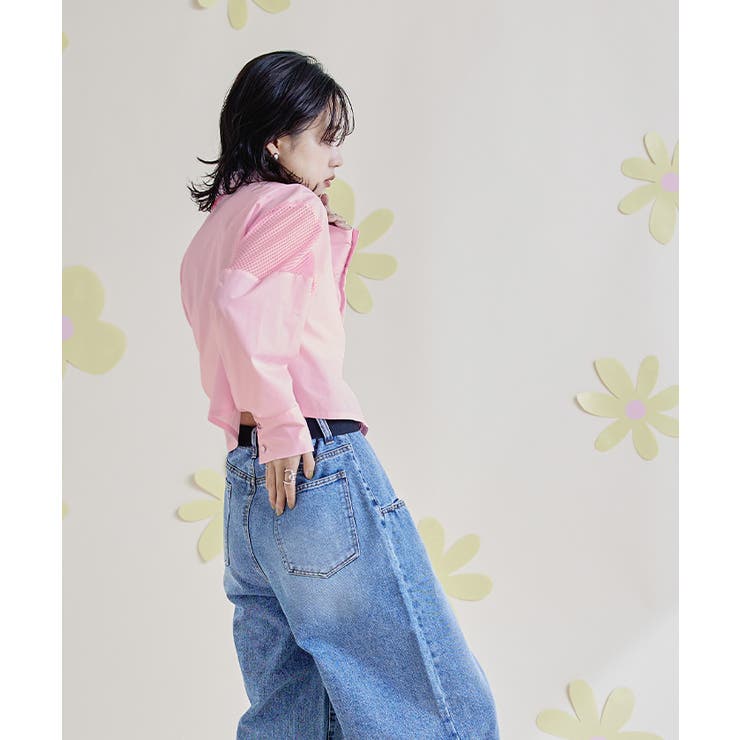 メッシュ切替クロップドシャツ【miette ミエット】 | titivate | 詳細画像9 