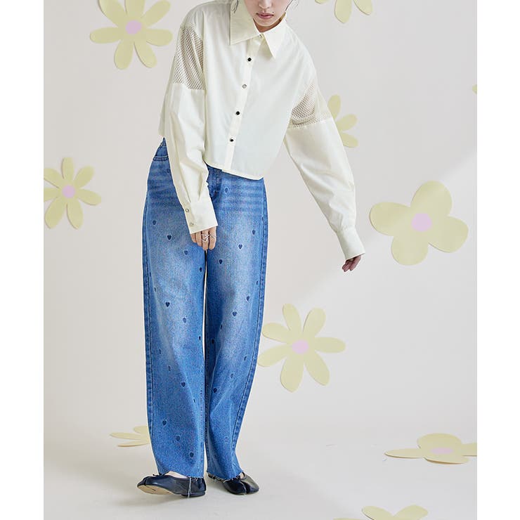 メッシュ切替クロップドシャツ【miette ミエット】 | titivate | 詳細画像13 