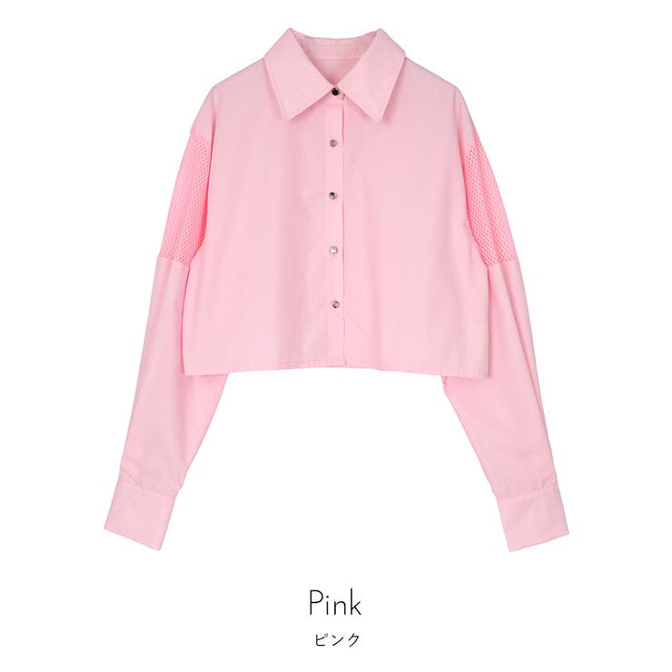 メッシュ切替クロップドシャツ【miette ミエット】 | titivate | 詳細画像4 
