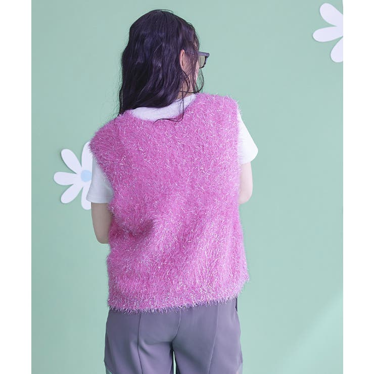 2wayリボンラメシャギーニットベスト【miette ミエット】 | titivate | 詳細画像13 