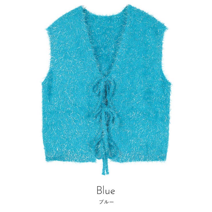 2wayリボンラメシャギーニットベスト【miette ミエット】 | titivate | 詳細画像3 