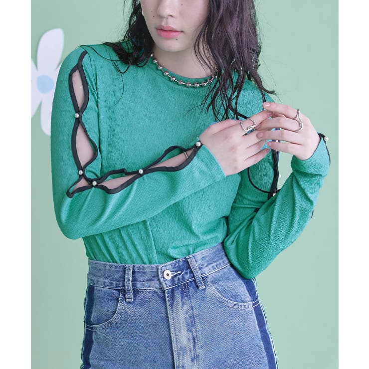 ウェーブホールスリーブカットソートップス【miette ミエット】 | titivate | 詳細画像11 