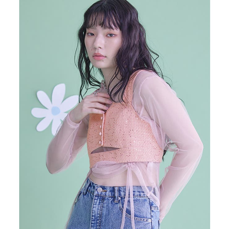 フロントカットスパンコールツイードビスチェ【miette ミエット】 | titivate | 詳細画像11 