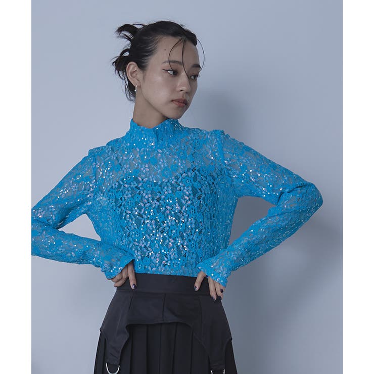 スパンコールレースハイネックトップス【miette ミエット】 | titivate | 詳細画像13 