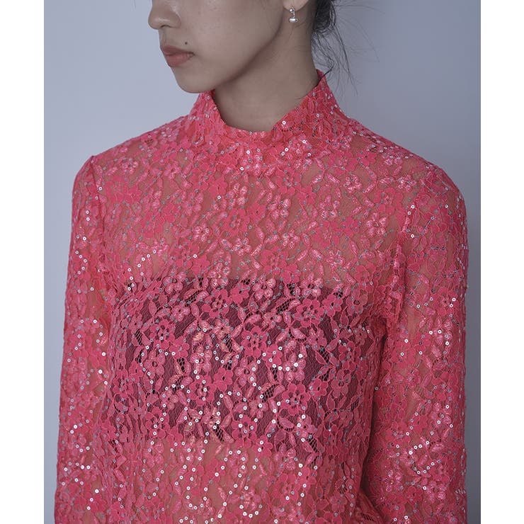 スパンコールレースハイネックトップス【miette ミエット】 | titivate | 詳細画像14 