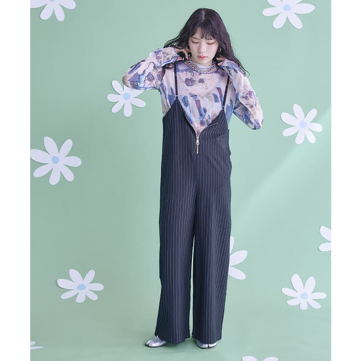 ピンストライプキャミソールオールインワン【miette ミエット】 | titivate | 詳細画像4 