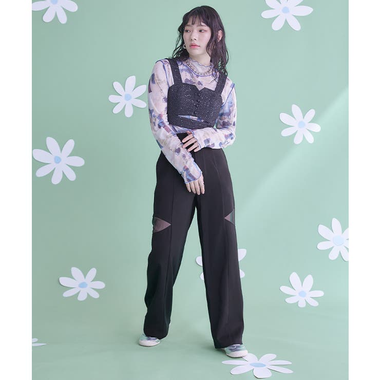 サイドシアー切替ワイドパンツ【miette ミエット】 | titivate | 詳細画像5 