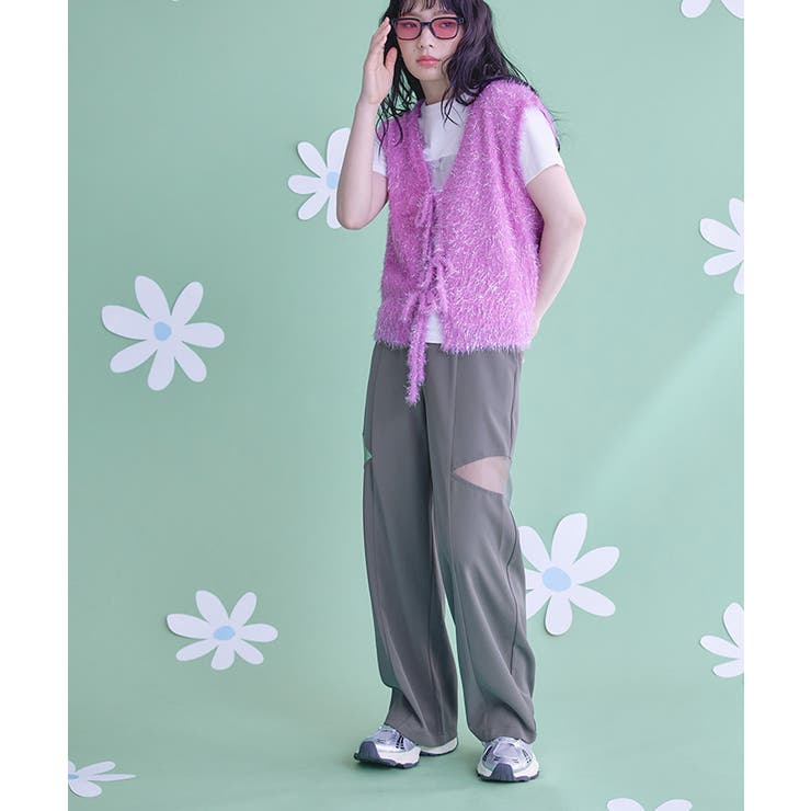 サイドシアー切替ワイドパンツ【miette ミエット】 | titivate | 詳細画像10 