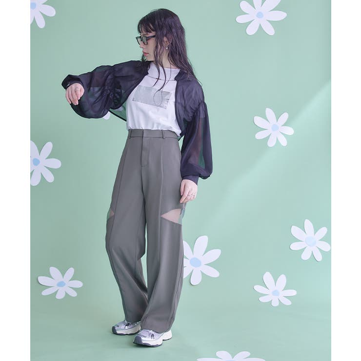 サイドシアー切替ワイドパンツ【miette ミエット】 | titivate | 詳細画像12 