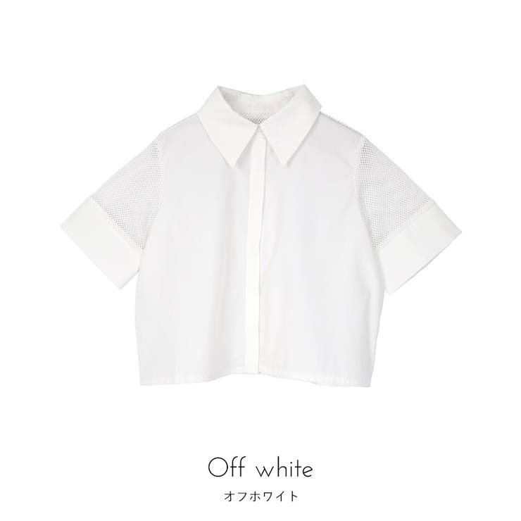 メッシュ切替半袖ショートシャツ【miette ミエット】 | titivate | 詳細画像2 