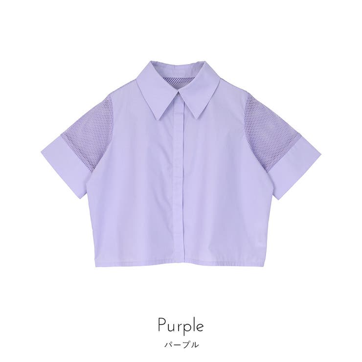 メッシュ切替半袖ショートシャツ【miette ミエット】 | titivate | 詳細画像3 