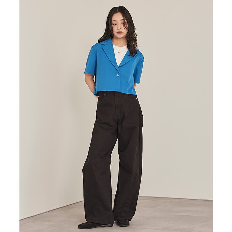 バックベルト半袖テーラードジャケット【miette ミエット】 | titivate | 詳細画像5 