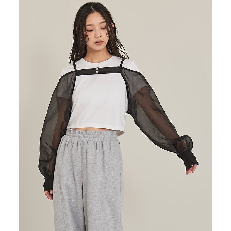 オフショルダーシアーアームボレロ【miette ミエット】 | titivate | 詳細画像2 