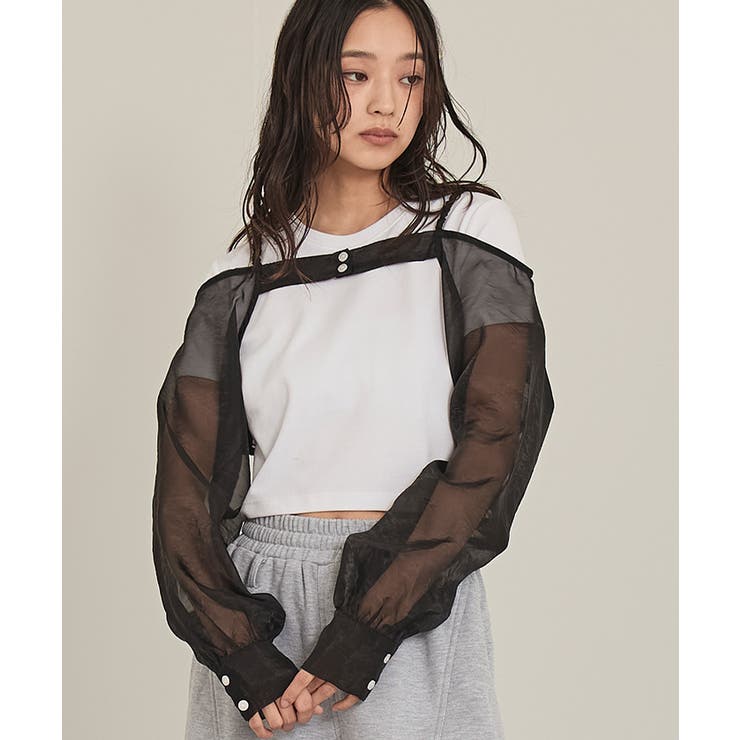 オフショルダーシアーアームボレロ【miette ミエット】 | titivate | 詳細画像5 