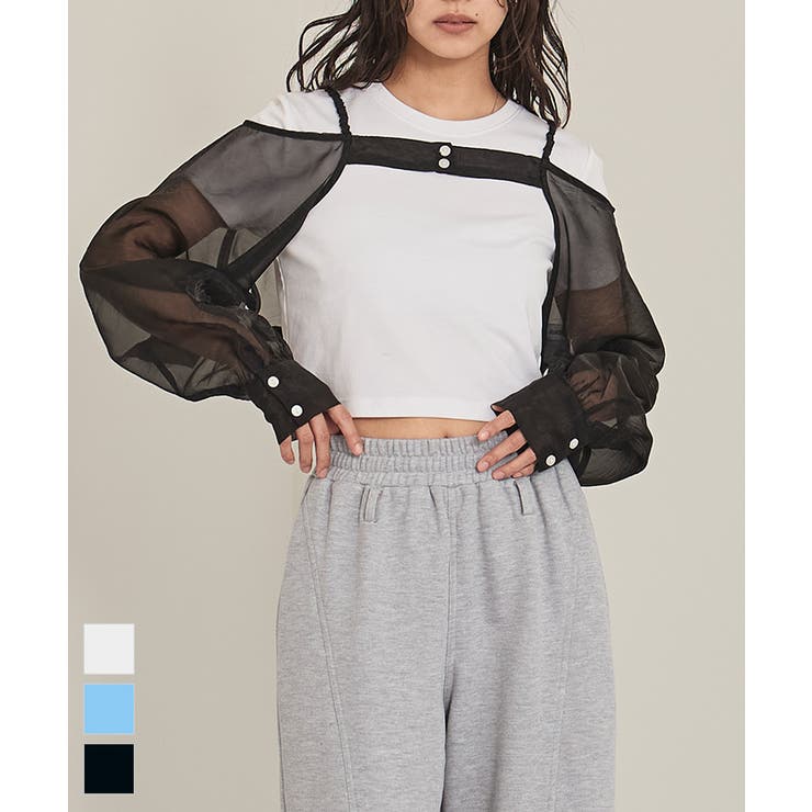 オフショルダーシアーアームボレロ【miette ミエット】 | titivate | 詳細画像1 