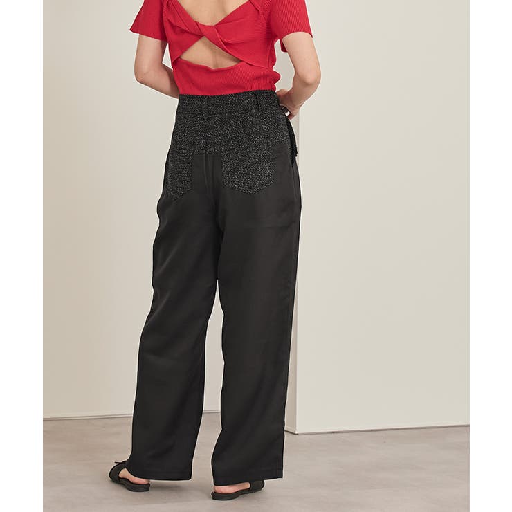 ツイード切替ワイドパンツ【miette ミエット】 | titivate | 詳細画像5 