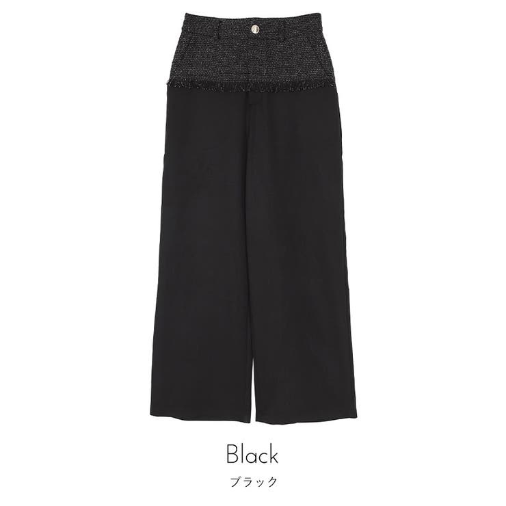 ツイード切替ワイドパンツ【miette ミエット】 | titivate | 詳細画像2 