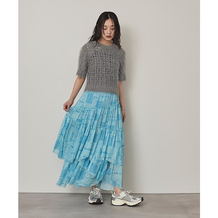 メッシュ編みシャギー半袖トップス【miette ミエット】 | titivate | 詳細画像6 