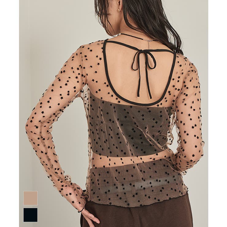 バックオープンフロッキーチュールトップス【miette ミエット】 | titivate | 詳細画像1 