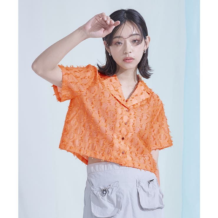 フリンジシアー開襟シャツ【miette ミエット】 | titivate | 詳細画像6 