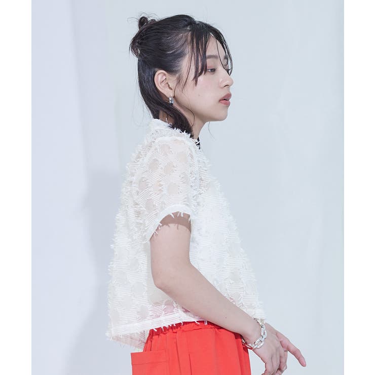 フリンジシアー開襟シャツ【miette ミエット】 | titivate | 詳細画像11 