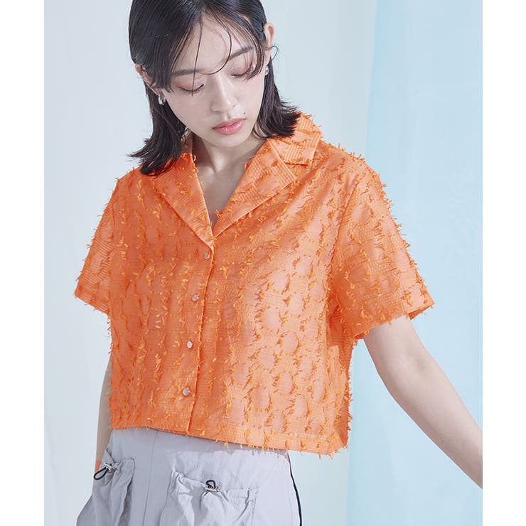 フリンジシアー開襟シャツ【miette ミエット】 | titivate | 詳細画像13 