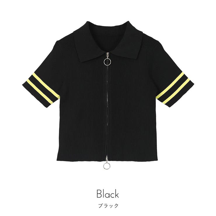 ダブルジップ半袖トップス【miette ミエット】 | titivate | 詳細画像2 