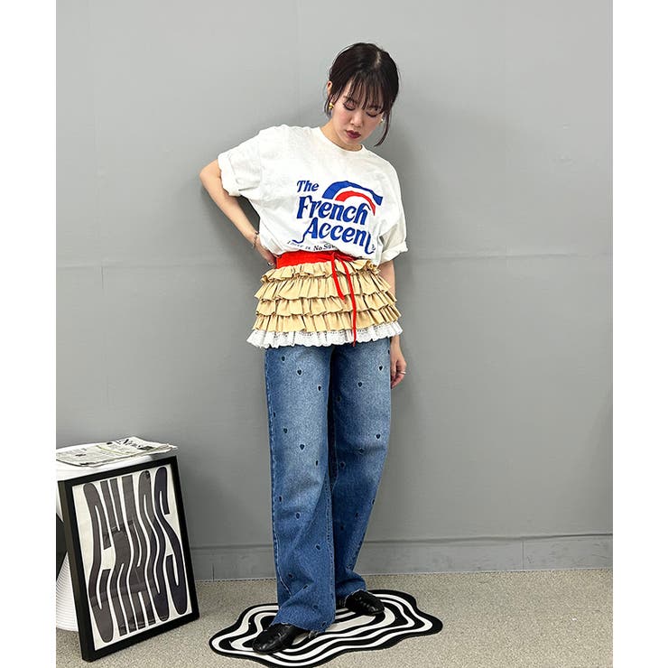 レイヤードフリルミニスカート【miette ミエット】[品番
