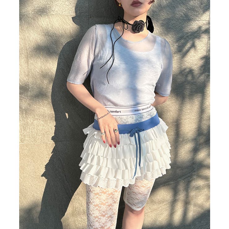 レイヤードフリルミニスカート【miette ミエット】[品番