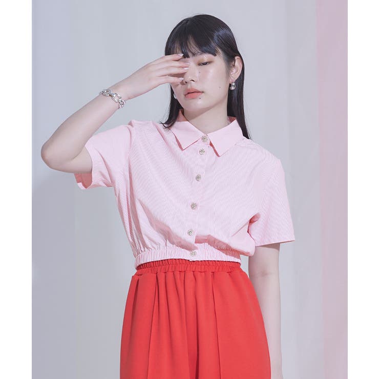 ビジューボタンクロップドシャツ【miette ミエット】 | titivate | 詳細画像7 