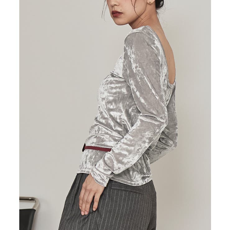 前後2wayUネックベロアトップス【miette ミエット】 | titivate | 詳細画像3 