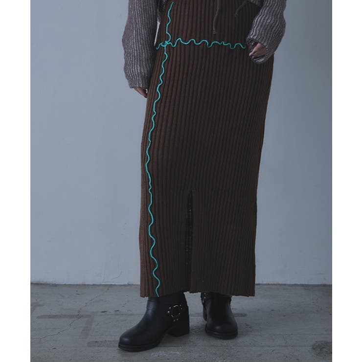 配色メローリブニットタイトスカート【miette ミエット】 | titivate | 詳細画像11 