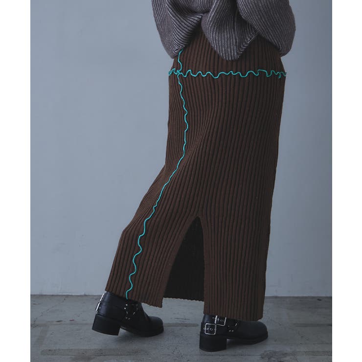 配色メローリブニットタイトスカート【miette ミエット】 | titivate | 詳細画像13 