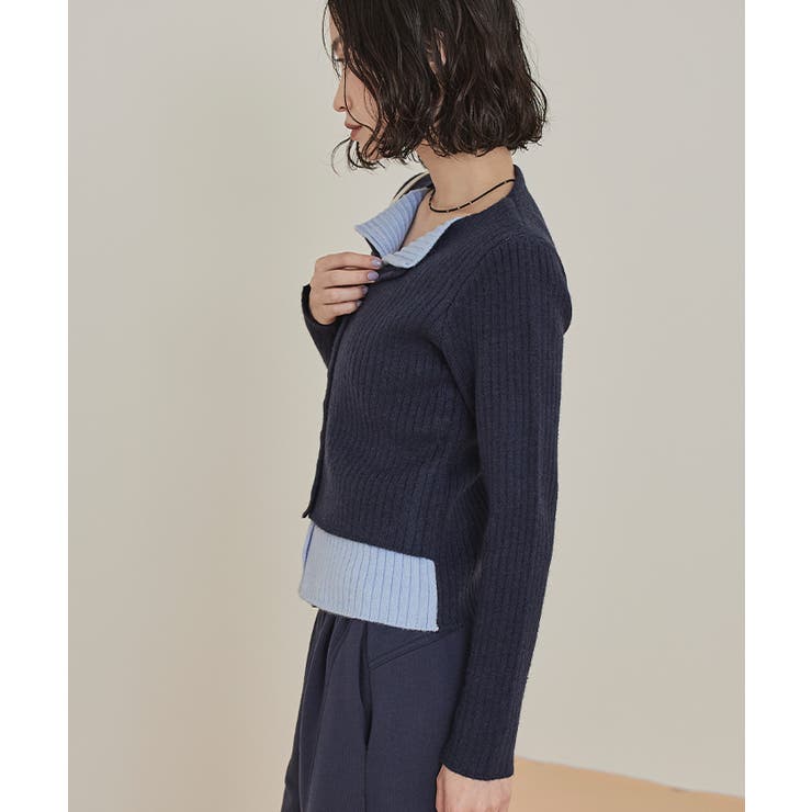レイヤード配色ニットカーディガン【miette ミエット】 | titivate | 詳細画像8 