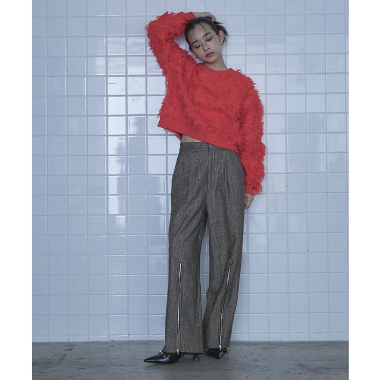 ヘリンボーンジップスリットワイドパンツ【miette ミエット】 | titivate | 詳細画像11 