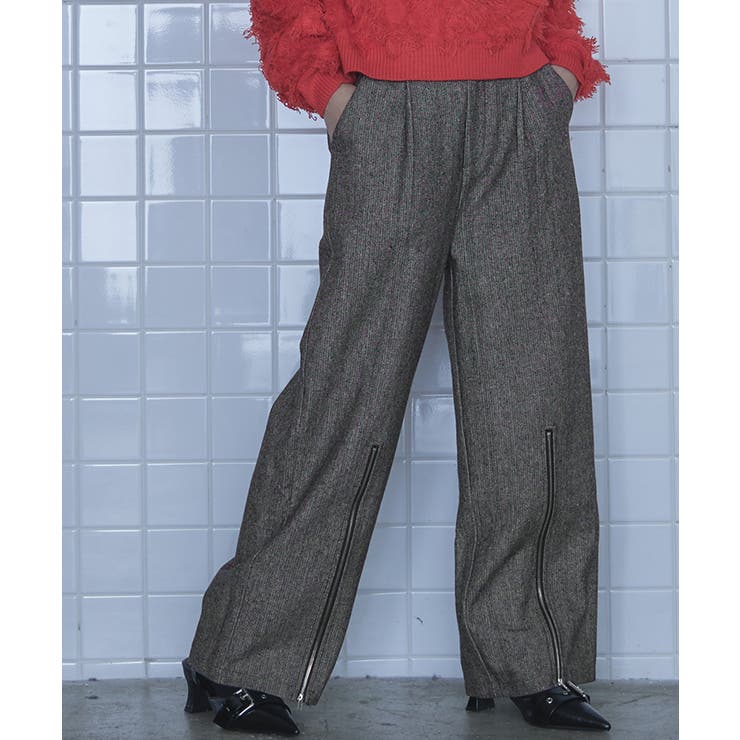 ヘリンボーンジップスリットワイドパンツ【miette ミエット】 | titivate | 詳細画像12 