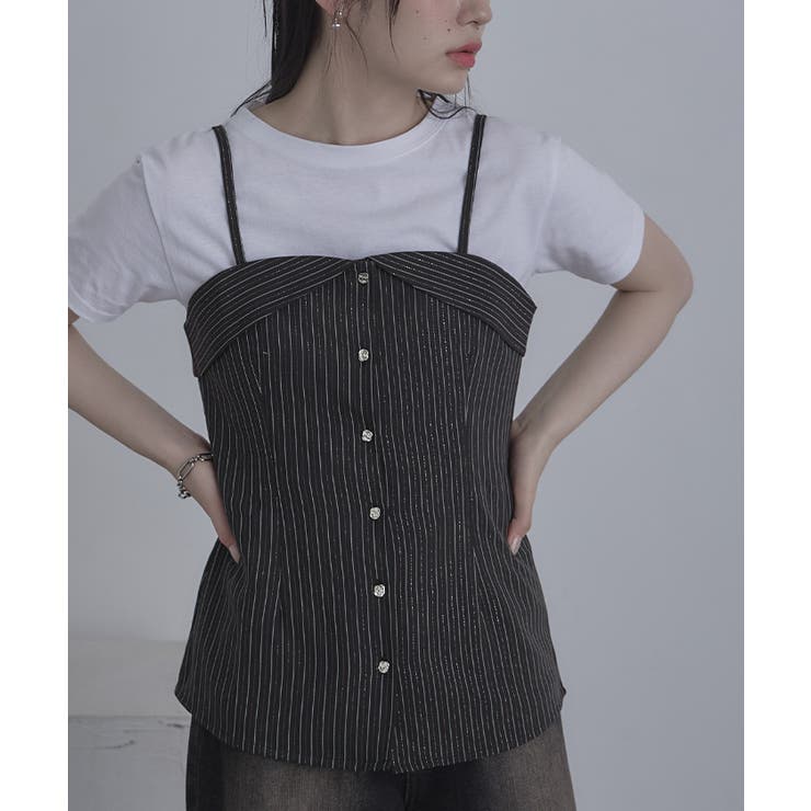 ラメピンストライプビスチェ【miette ミエット】 | titivate | 詳細画像9 