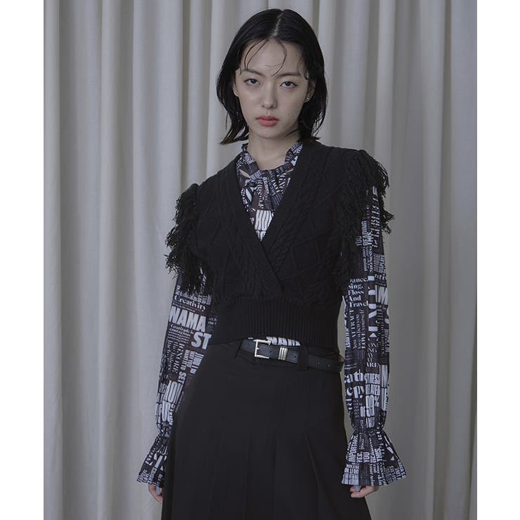 フリンジニットショートベスト【miette ミエット】 | titivate | 詳細画像14 