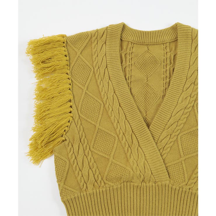 フリンジニットショートベスト【miette ミエット】 | titivate | 詳細画像15 